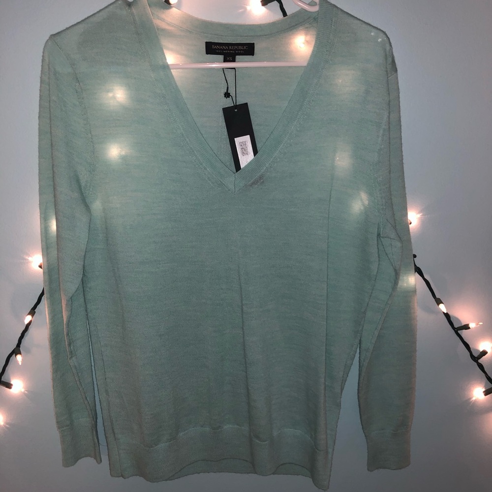 Banana Republic Light Blue Wool Sweater
